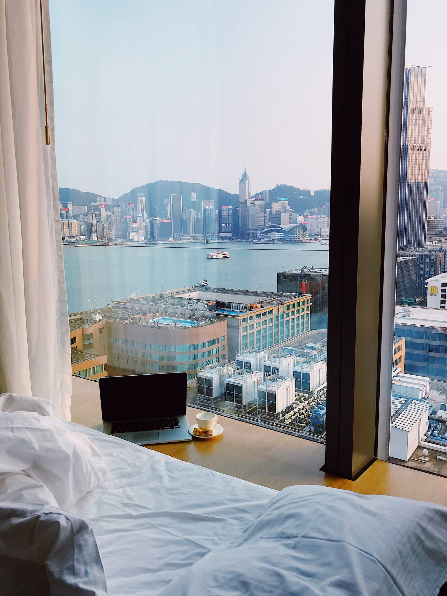 Hotel Bedroom With A View Background