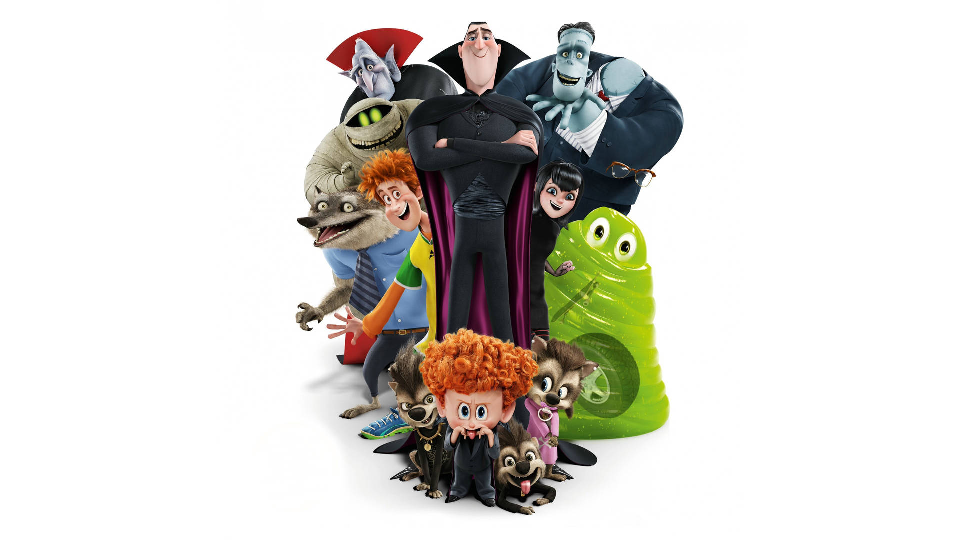 Hotel Transylvania Cast Doing Cute Pose Background