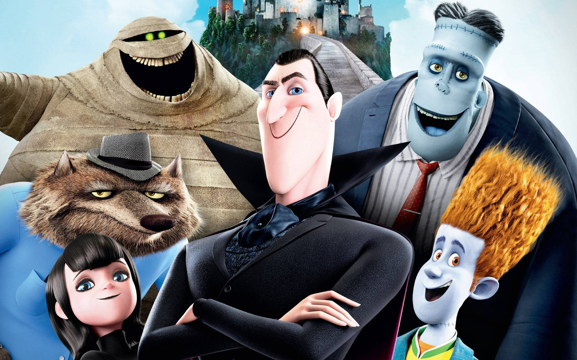 Hotel Transylvania Cast Group Shot Background