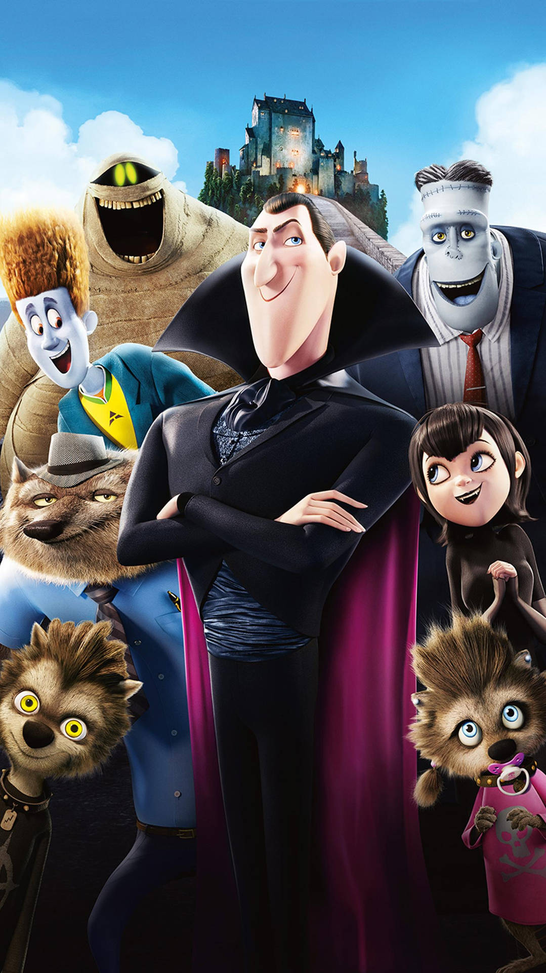 Hotel Transylvania Characters In A Poster Background