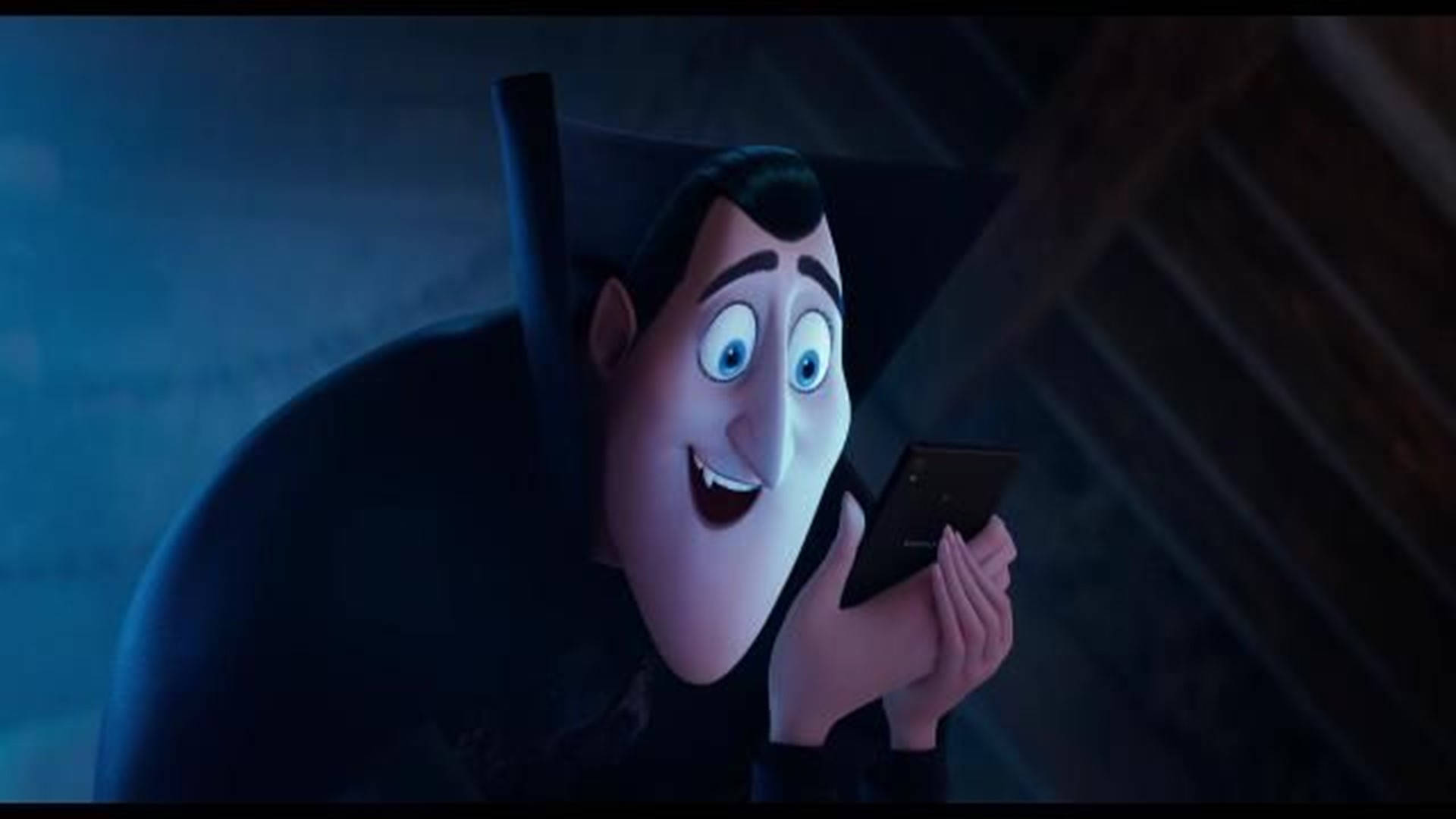 Hotel Transylvania Count Dracula Using Phone