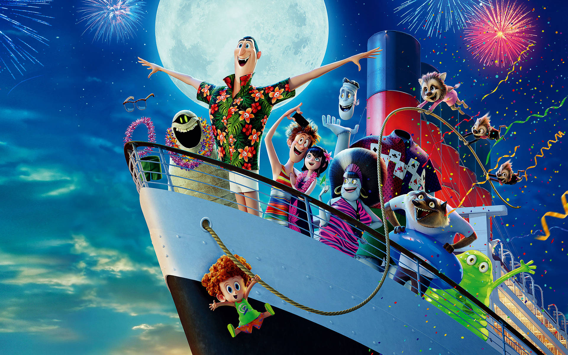 Hotel Transylvania Gang On A Cruise Background