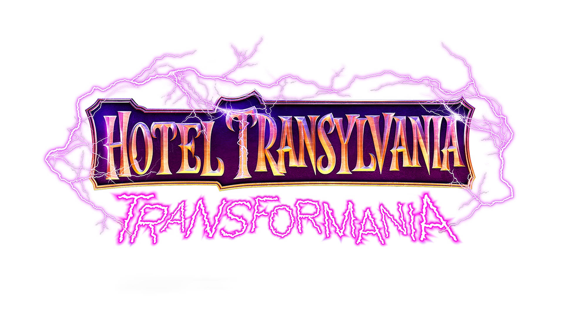 Hotel Transylvania Transformania Neon Pink Logo Background