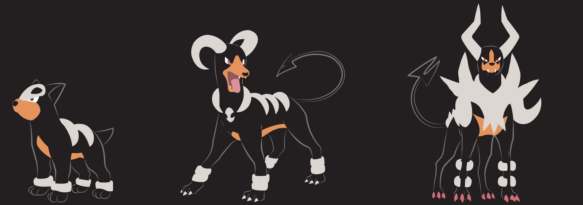 Houndour Evolution Family Desktop Background