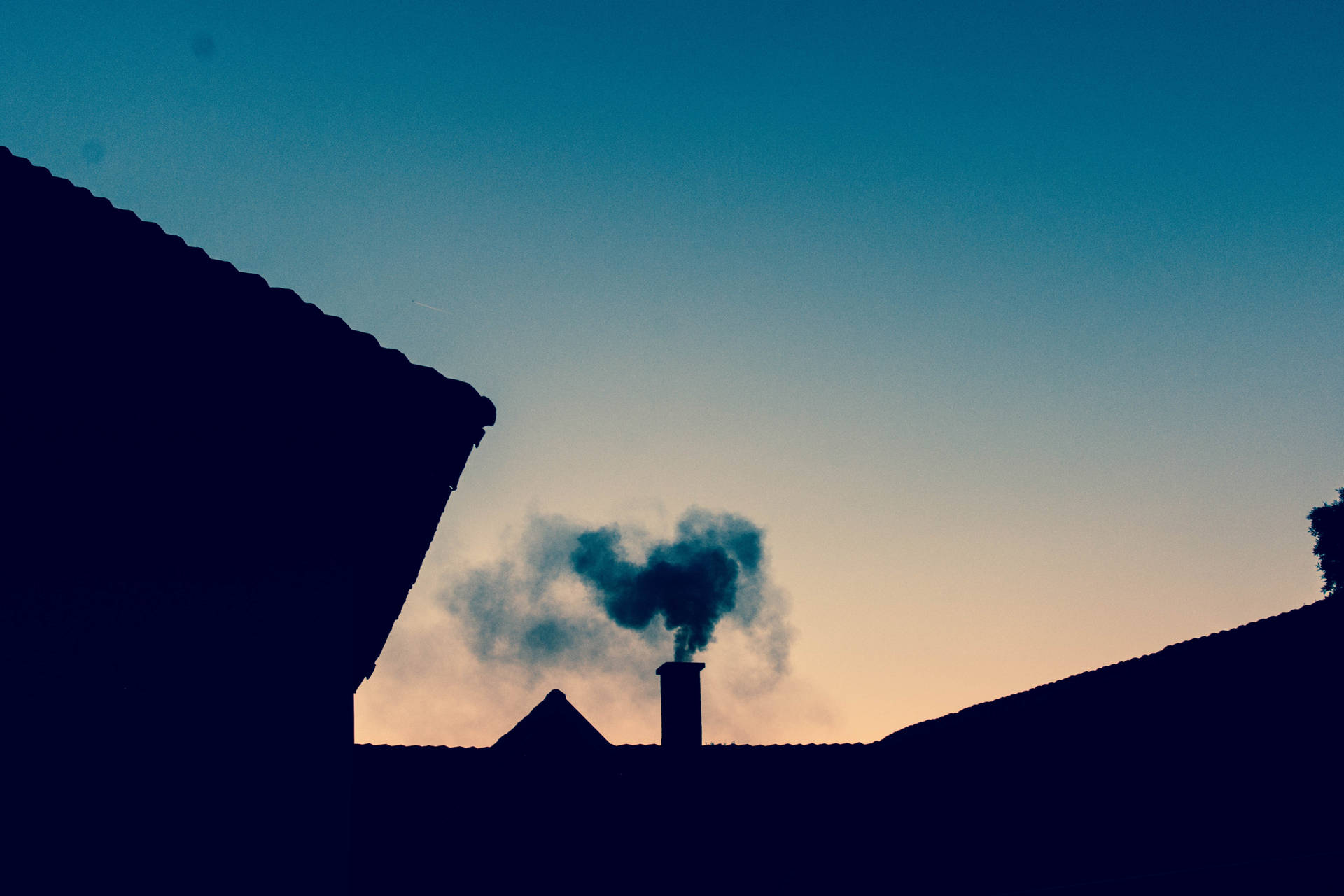 House Chimney With Smoke Hd Background