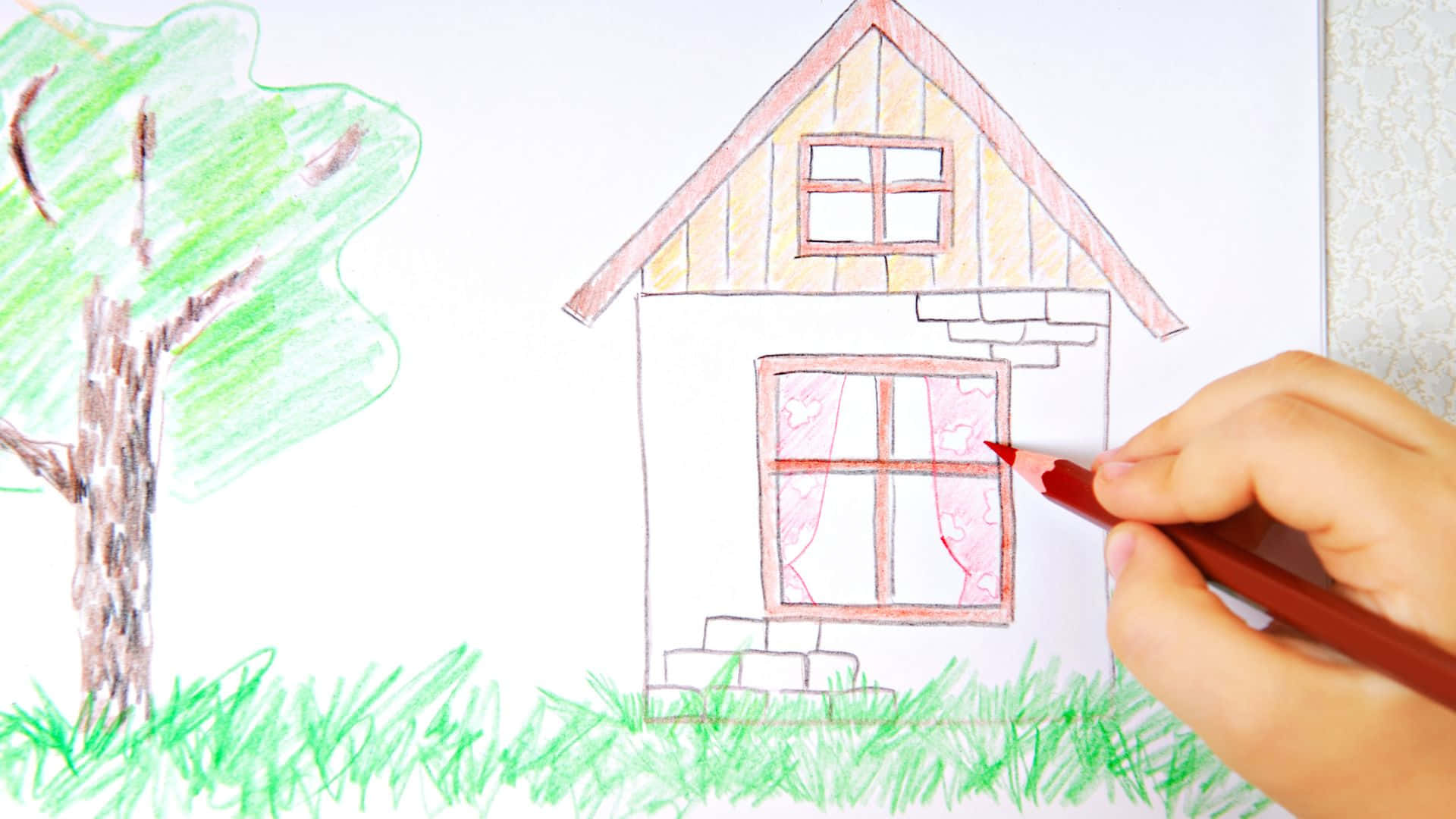 House Illustration By A Child Background