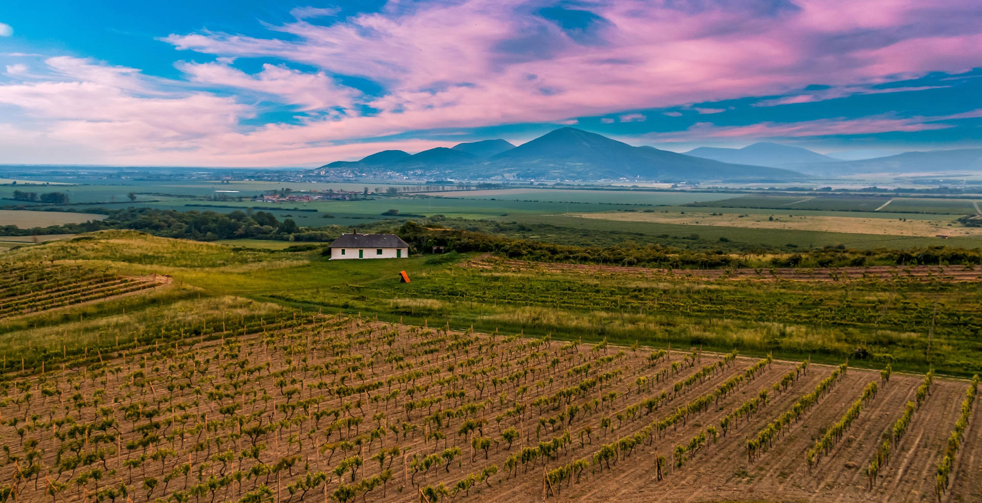 House In Farm At Slovakia Background