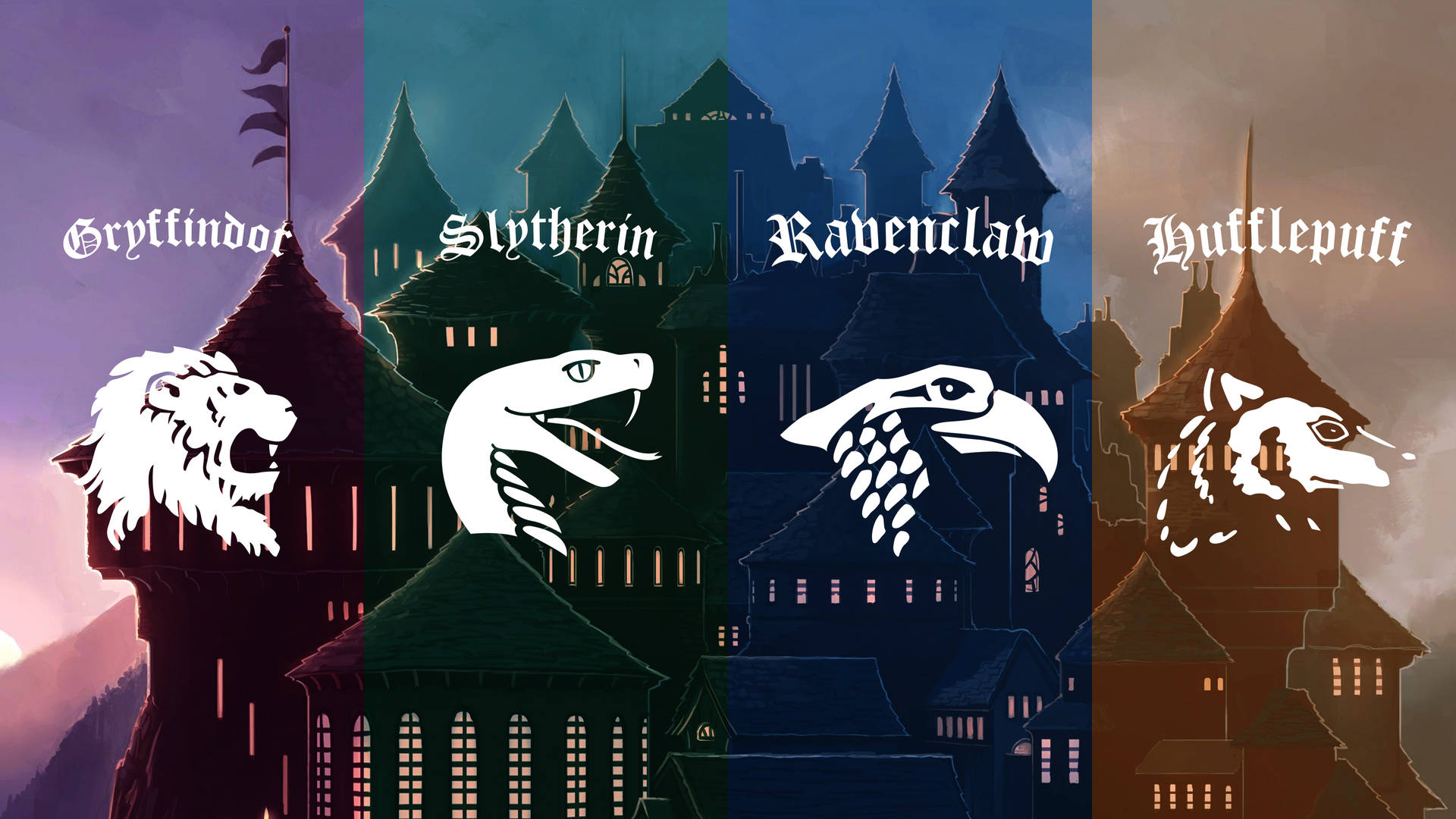 House Logos Hogwarts Aesthetic Background