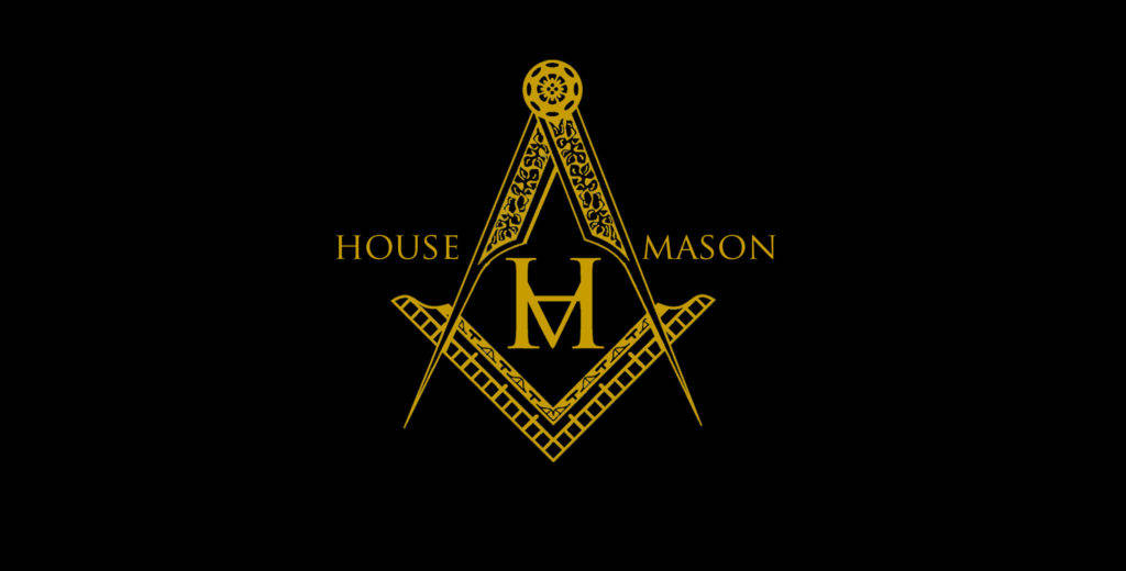 House Mason Golden Masonic Logo