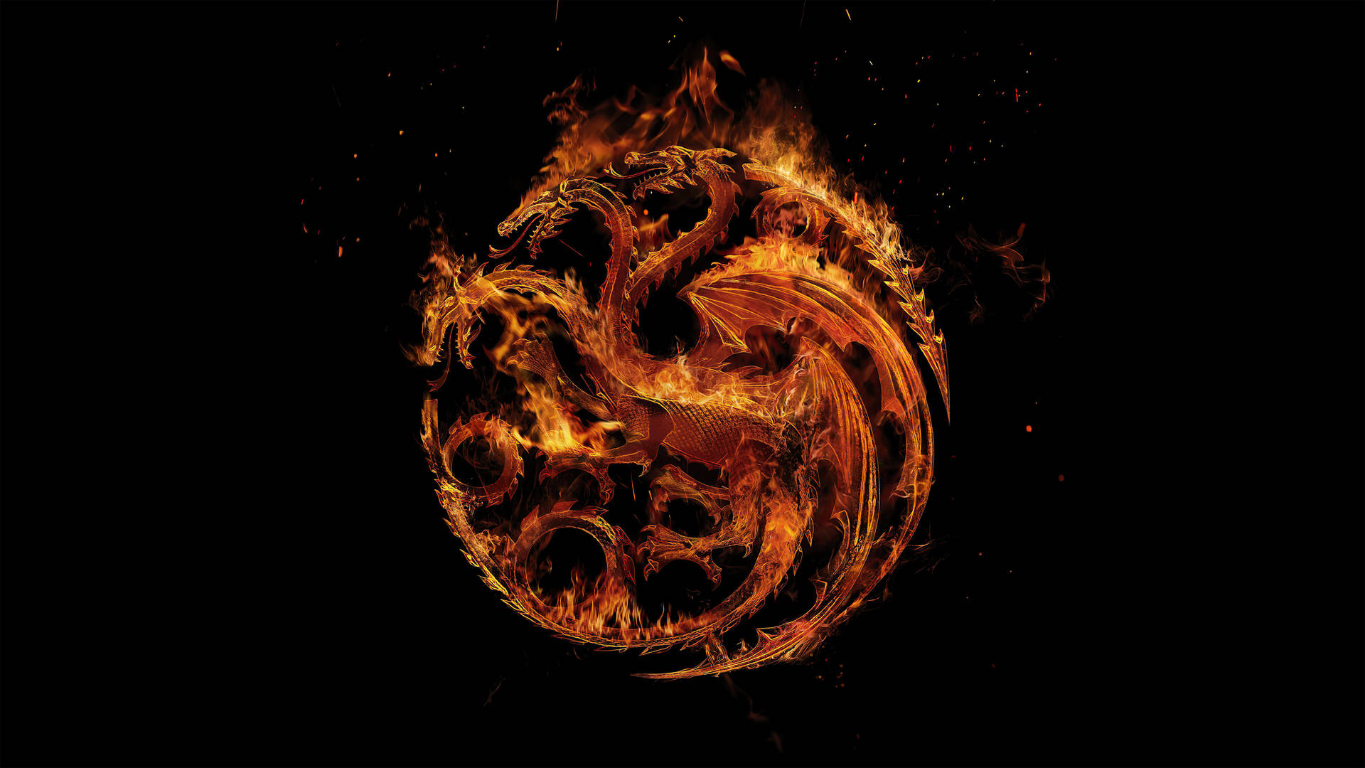 House Of The Dragon Burning Logo Background