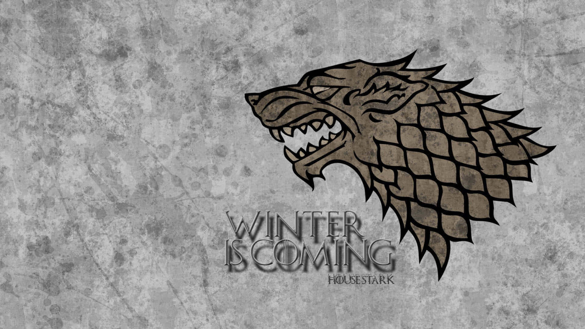 House Stark Logo Gray Grunge Background Background