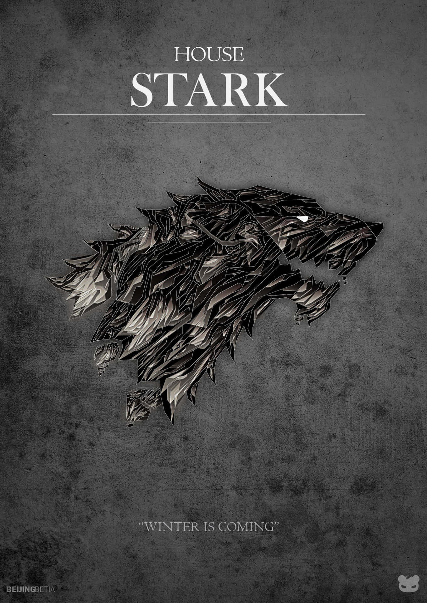 House Stark Wolf Textured Logo Background