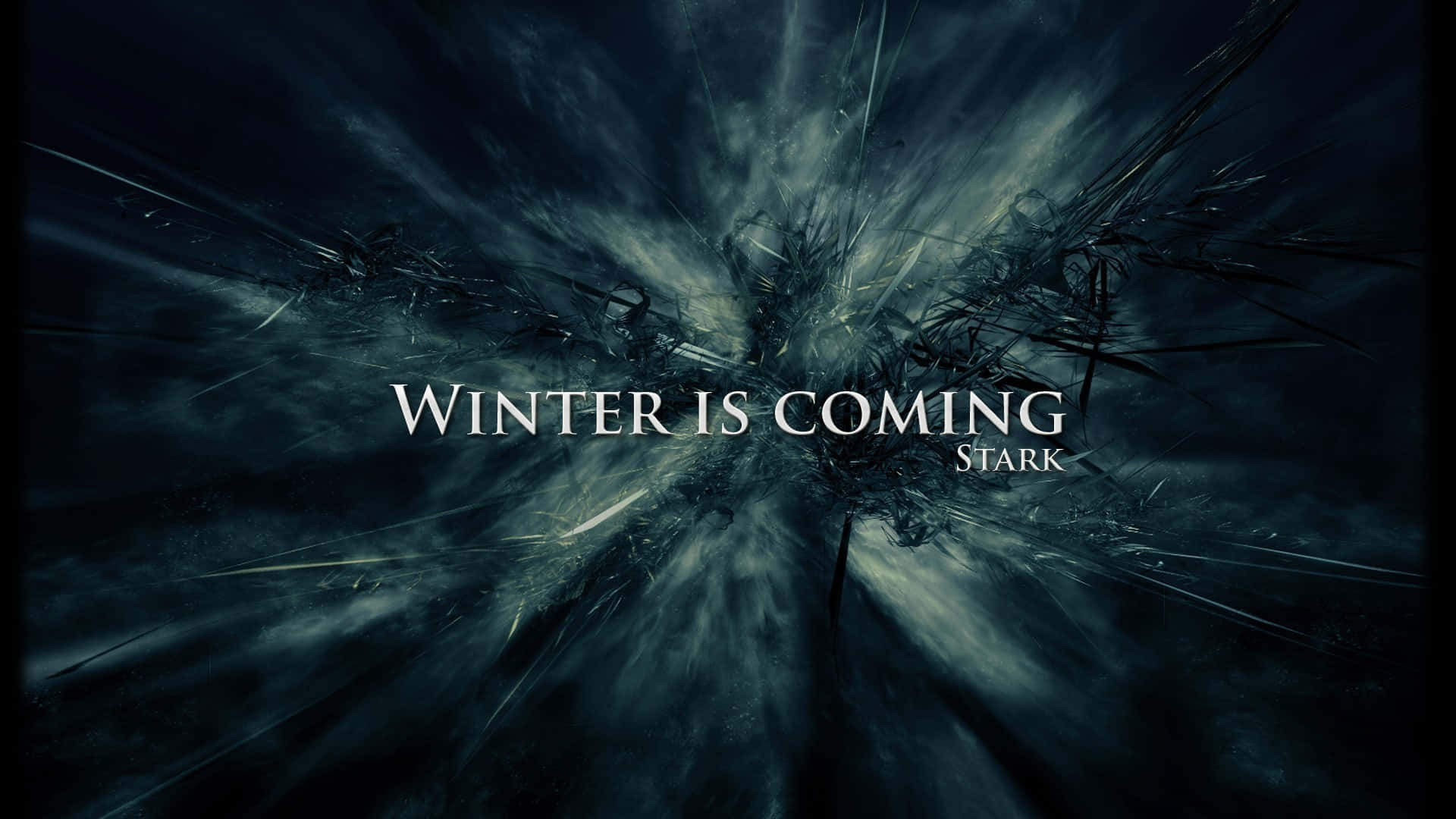 House Stark Words Dark Snow Aesthetic Background