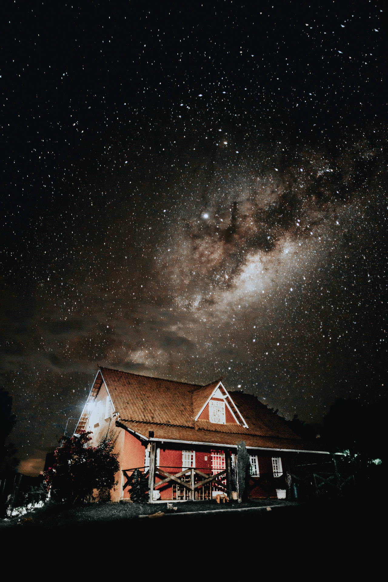 House Under Starry Sky