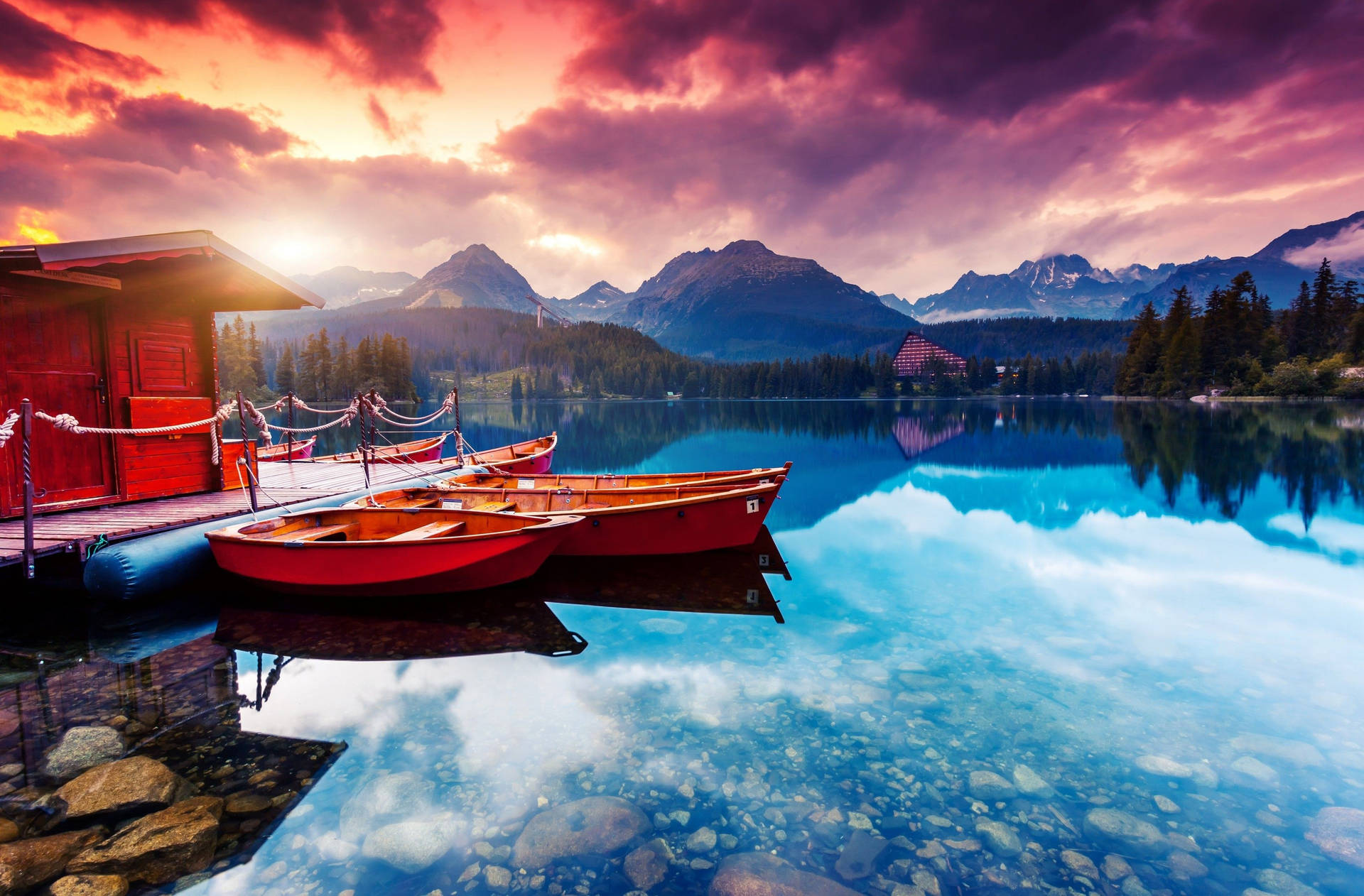 House With Boats In Slovakia Sea Background