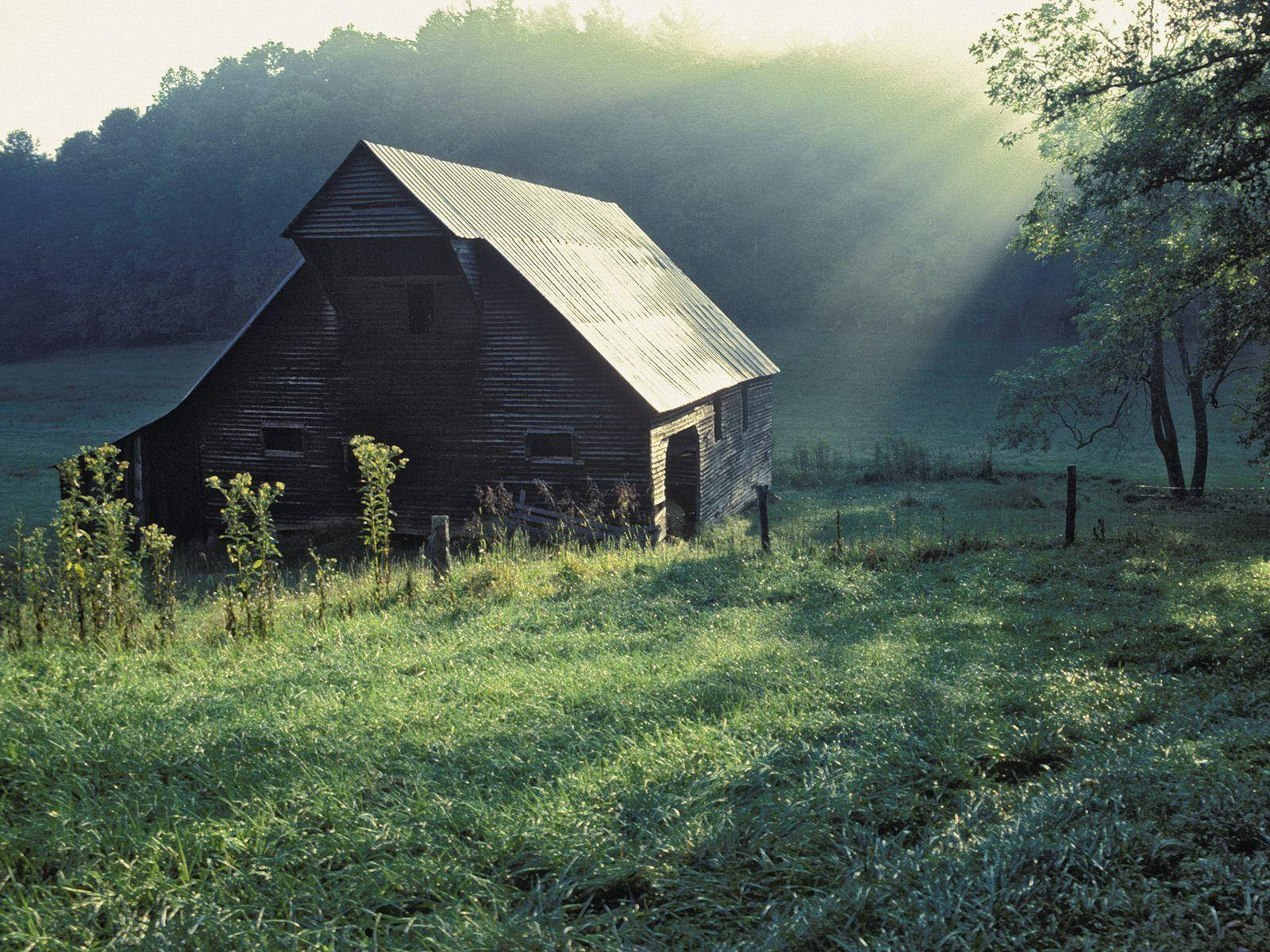 House Within The Great Smoky Mountains Background