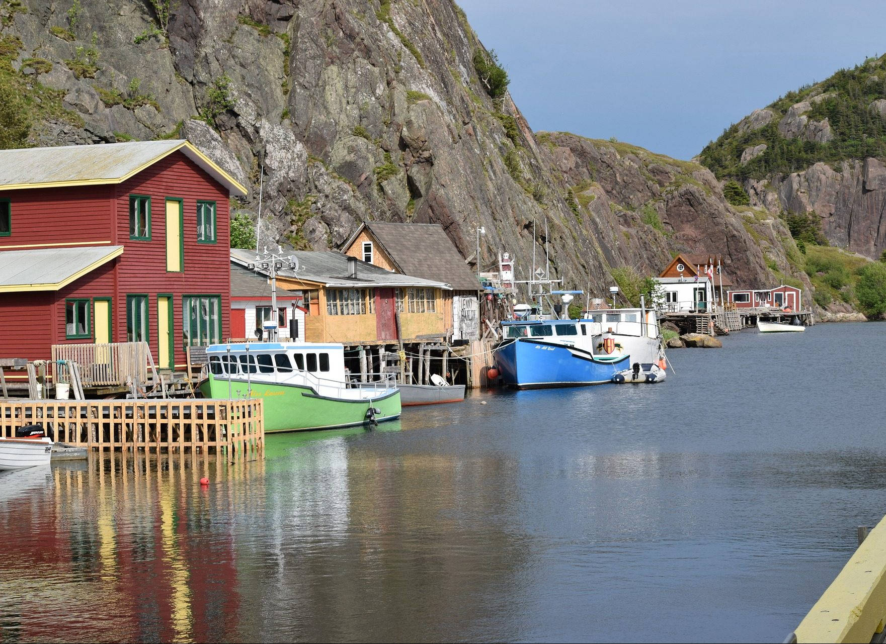 Houses Along The Waters Of Newfoundland Background