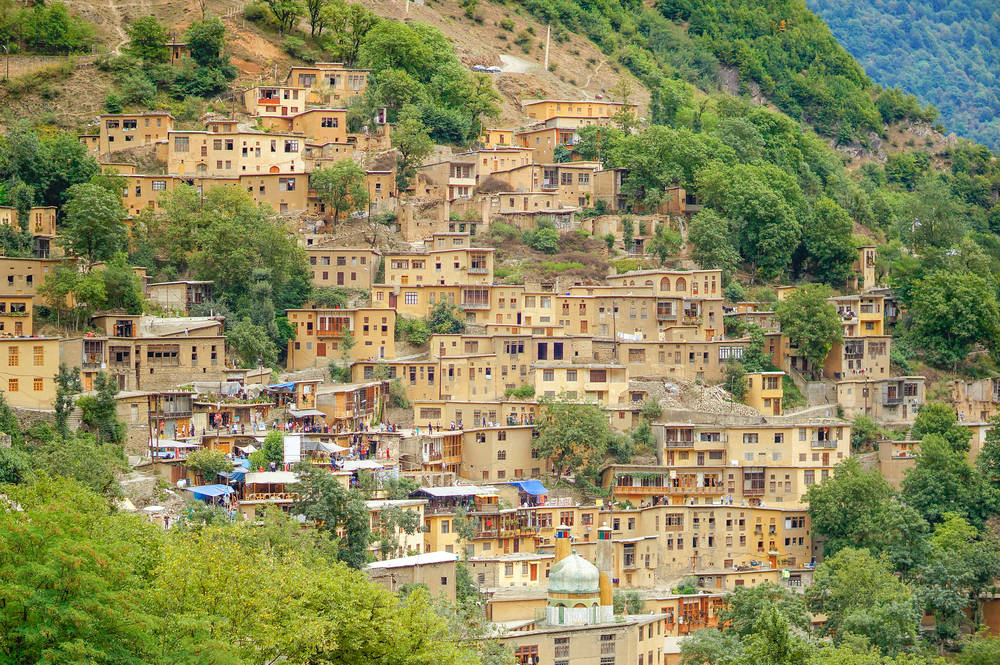 Houses At Mountain In Iran Background