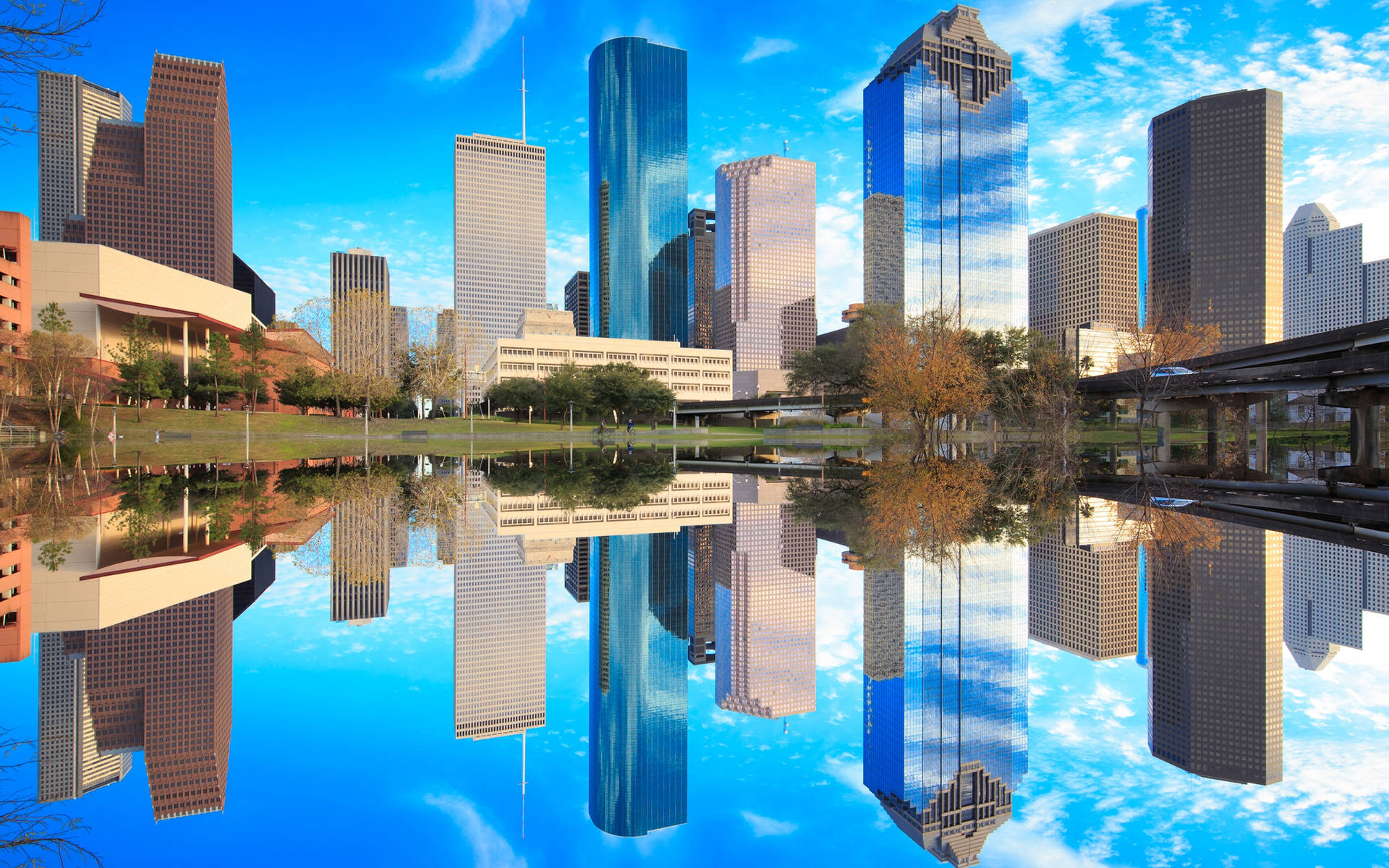 Houston Cityscape In Daylight Background