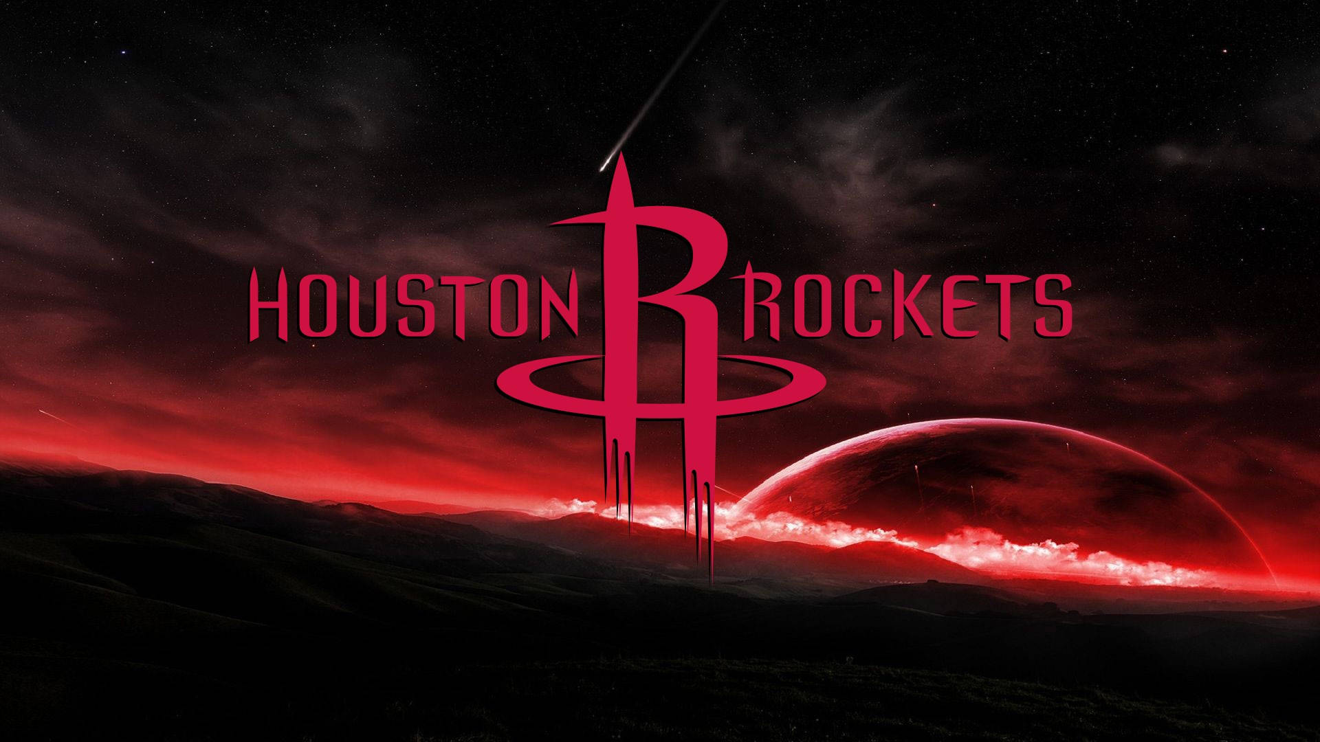 Houston Rockets Dark Red Background