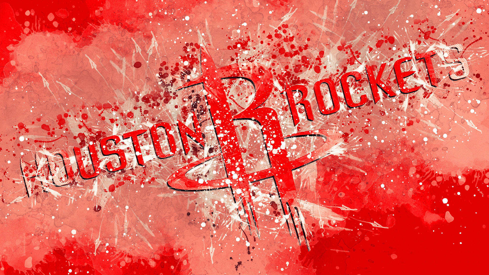 Houston Rockets Paint Splatter Background