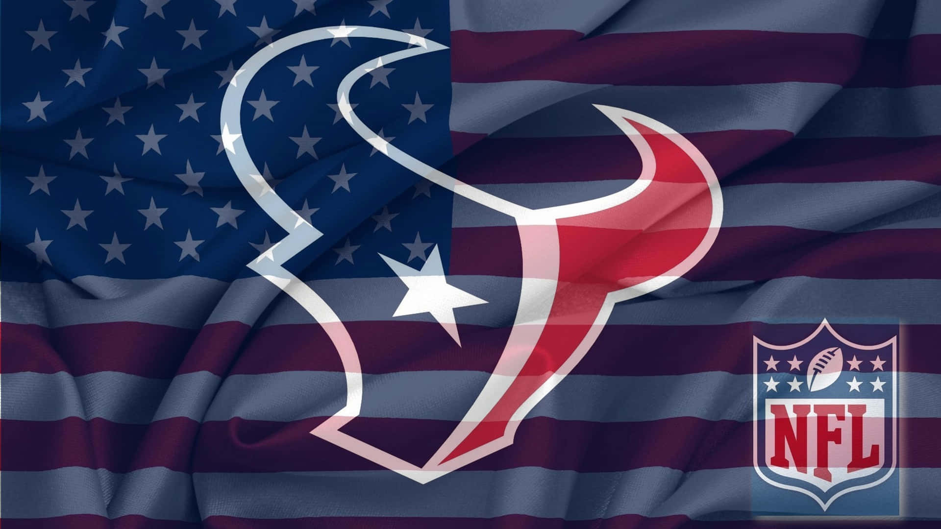 Houston Texans Logo On An American Flag Background