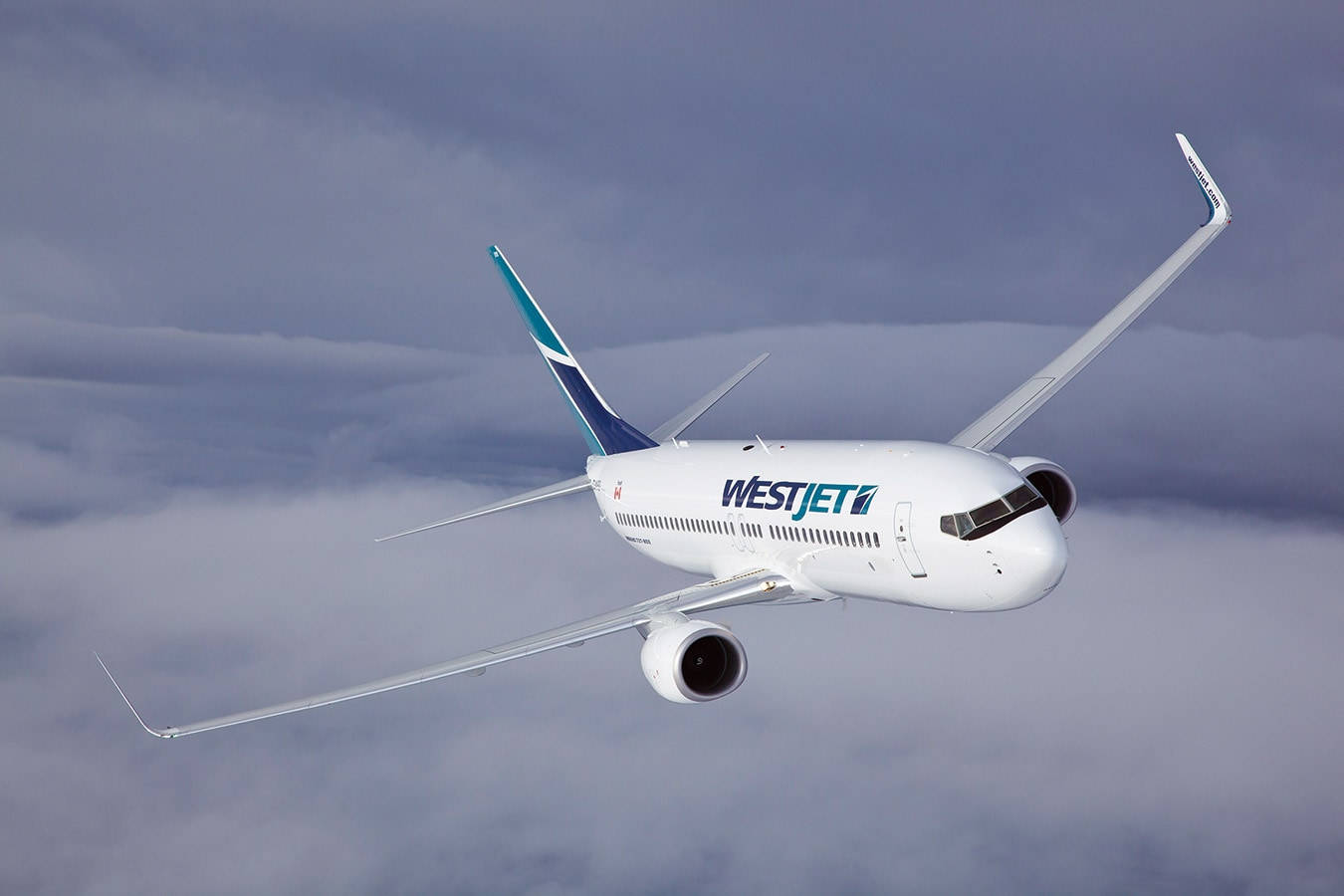 Hovering Westjet Airplane