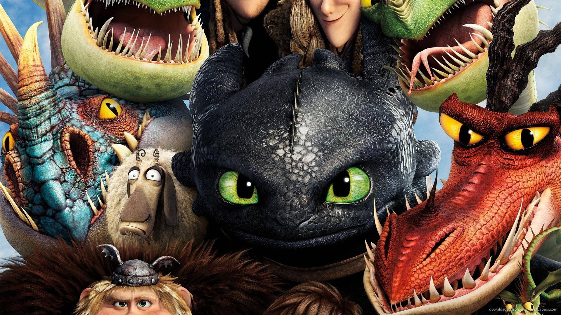 How To Train Your Dragon Toothless And Friends Background
