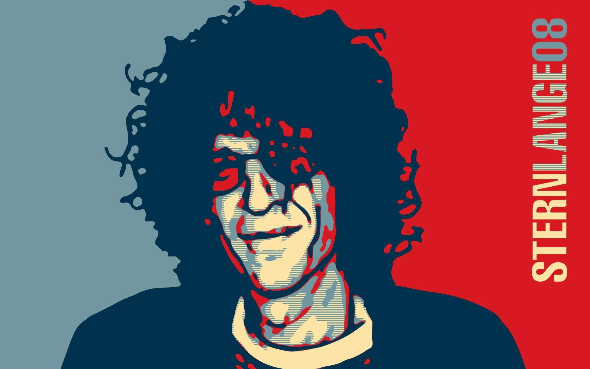 Howard Stern Red Blue Background