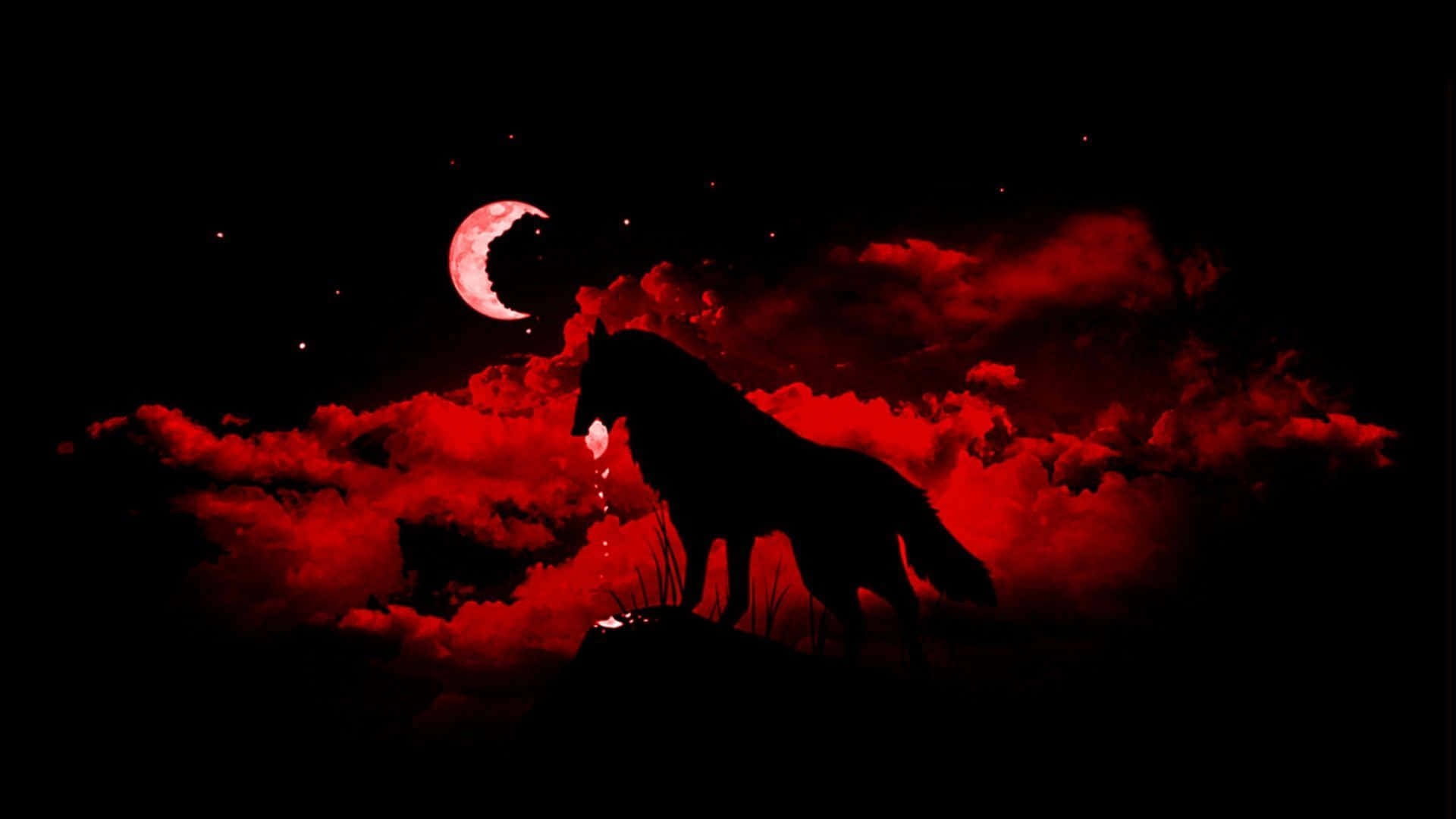 Howl Of A Fire Wolf Background