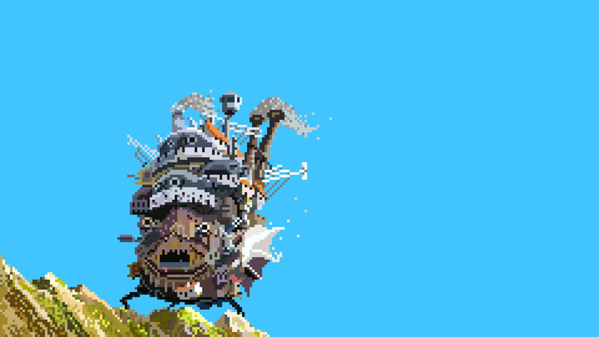 Howl's Moving Castle Pixel Art Background