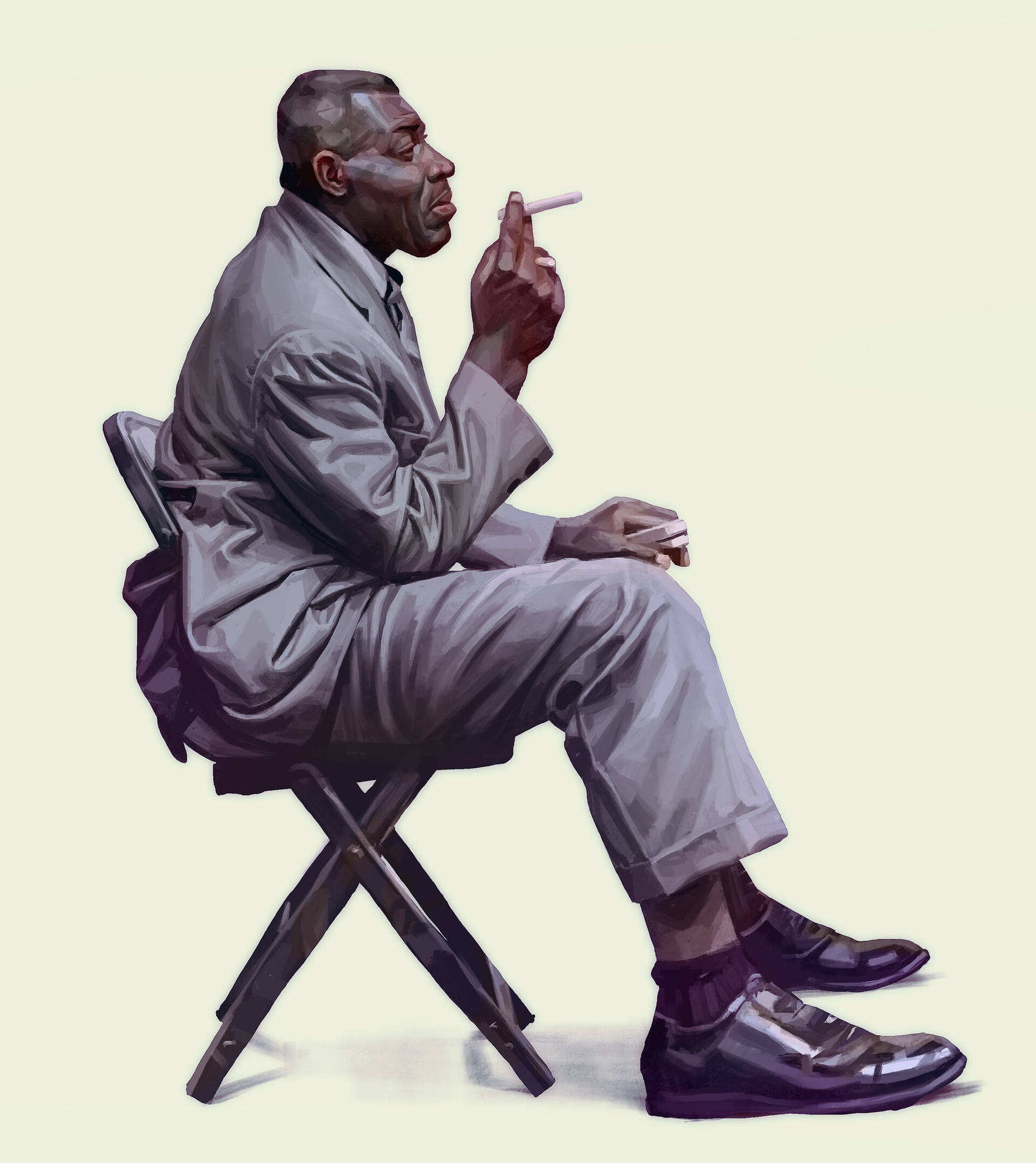 Howlin Wolf Fanart Painting Smoking Background