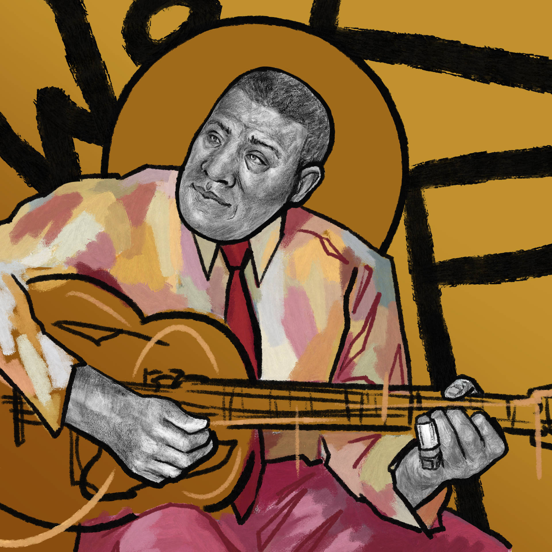 Howlin Wolf Fanart Painting Background