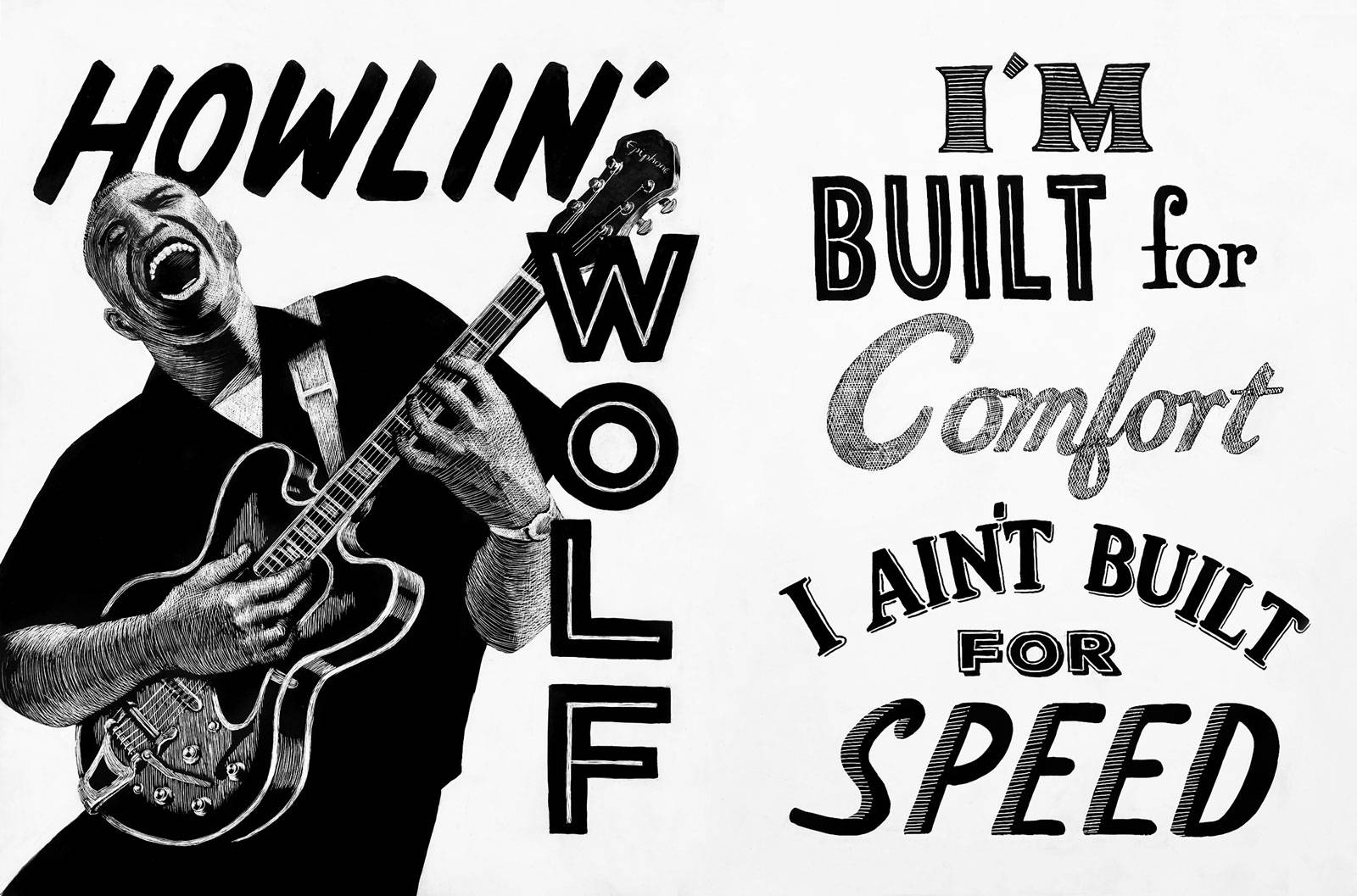 Howlin Wolf Graphic Art Background