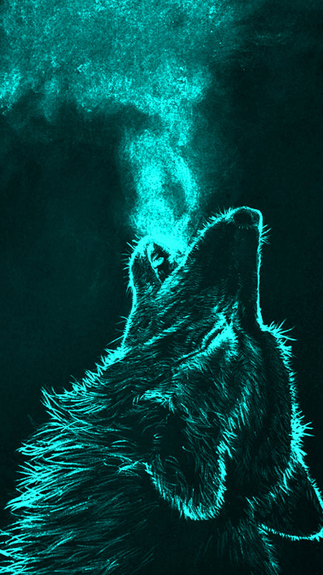 Howling Blue Wolf Art Background
