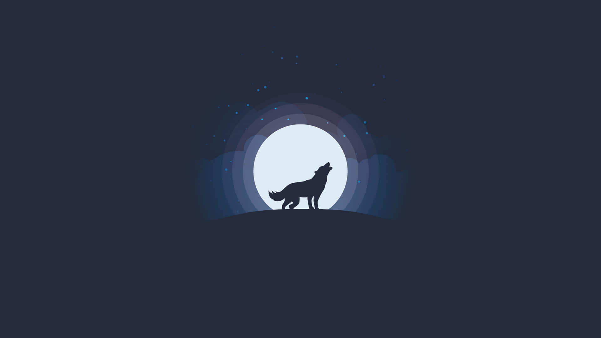 Howling Wolf Under A Glowing Moon Background