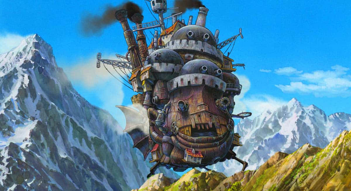 Howls Moving Castle Anime Scenery Background