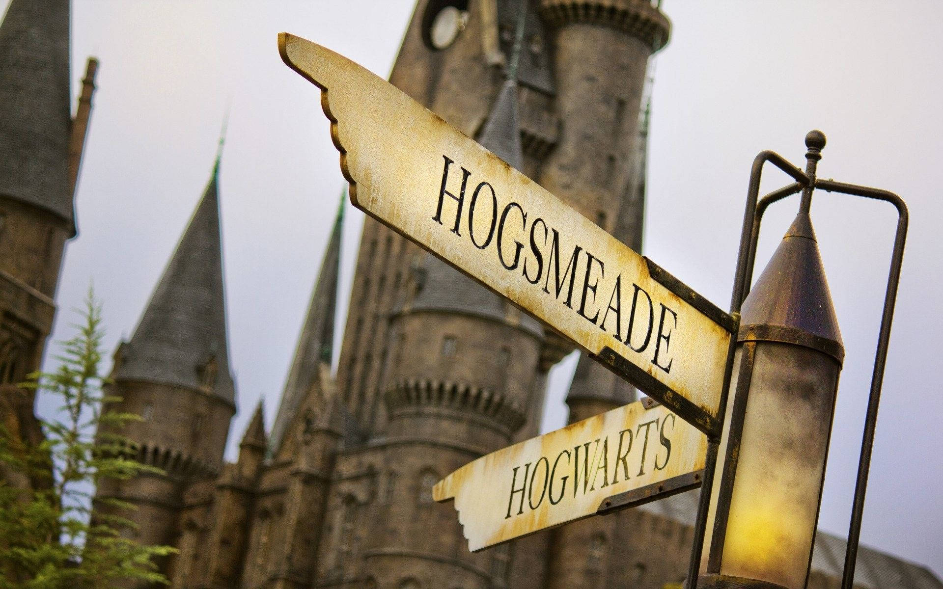 Hp Hogsmeade Hogwarts Aesthetic Street Sign Background