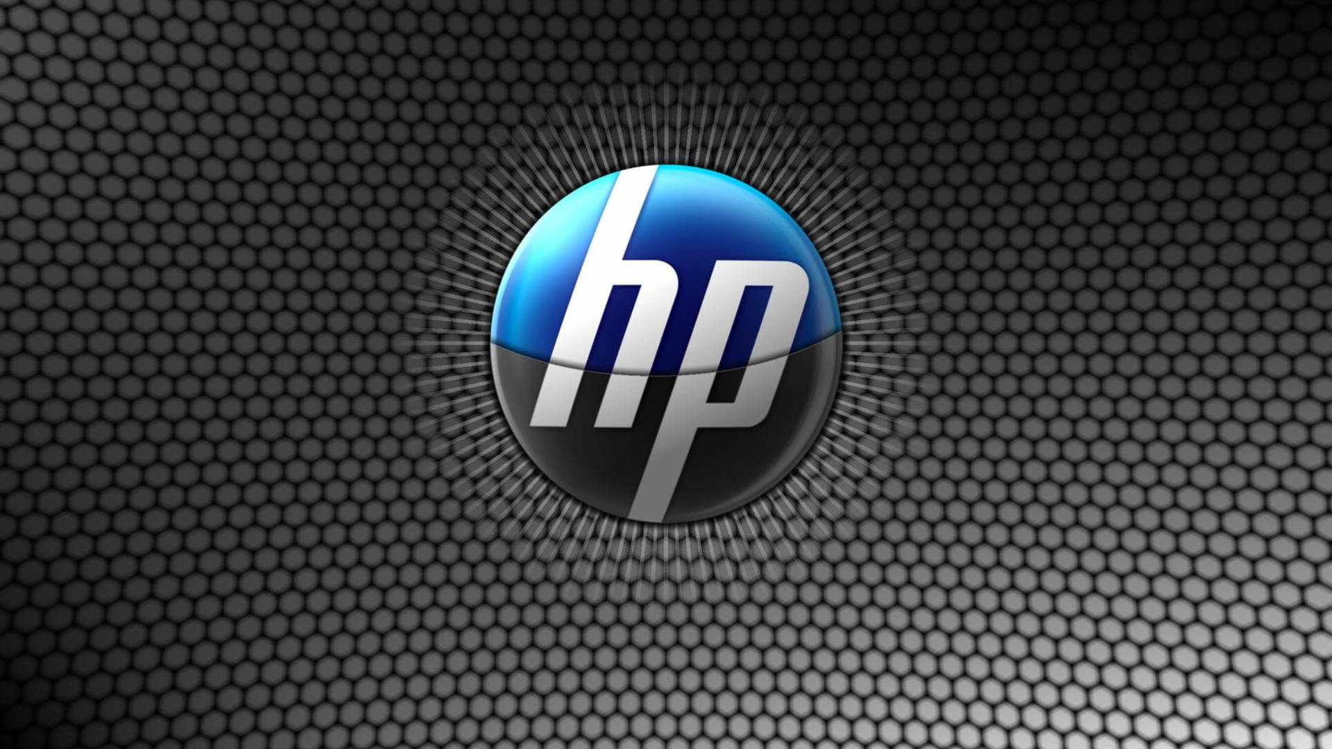 Hp Laptop Logo On Black Honeycomb Background
