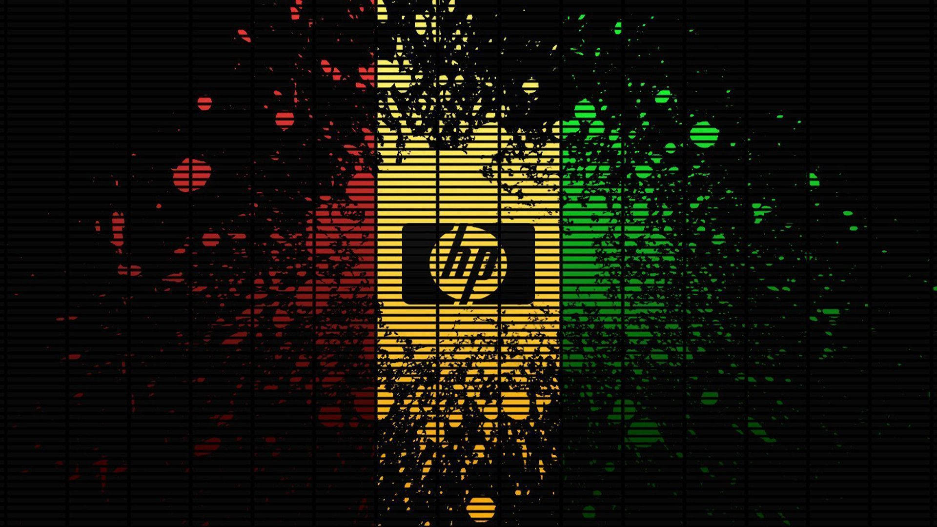 Hp Laptop Logo With Ink Splatters Background