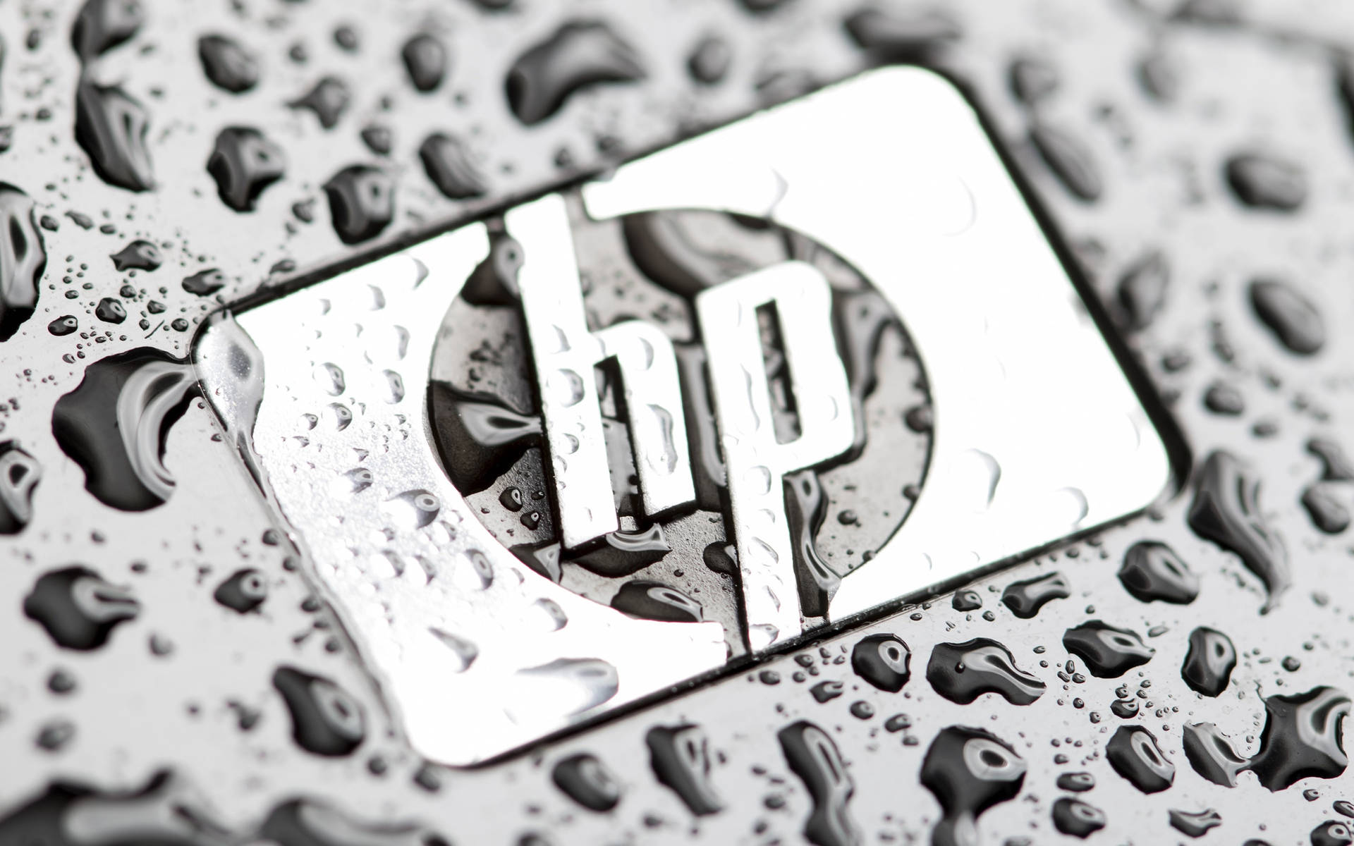 Hp Laptop Logo With Water Drops Background