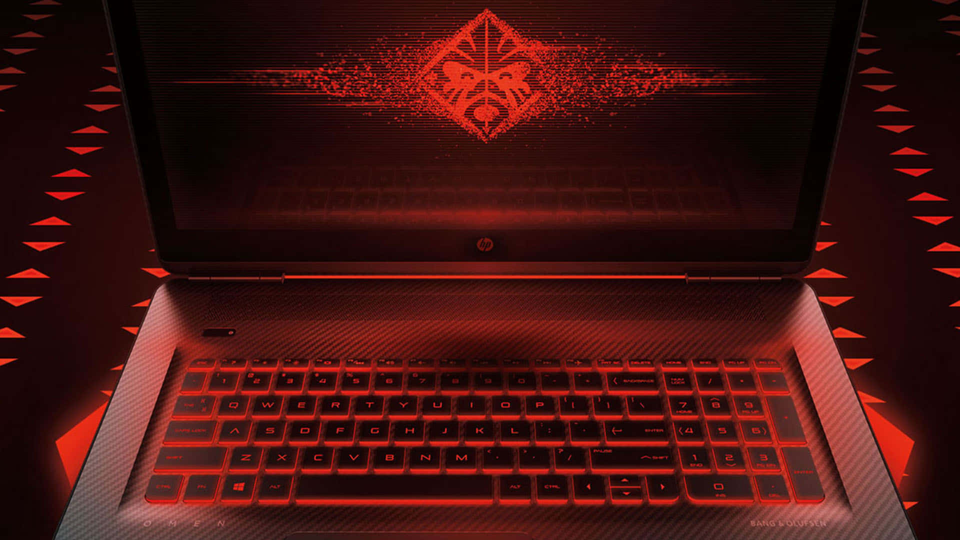 Hp Omen Red Laptop Design Background