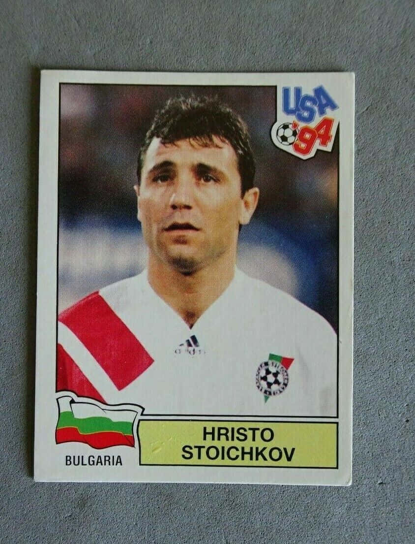 Hristo Stoichkov In Action During Usa 94 Fifa World Cup Background