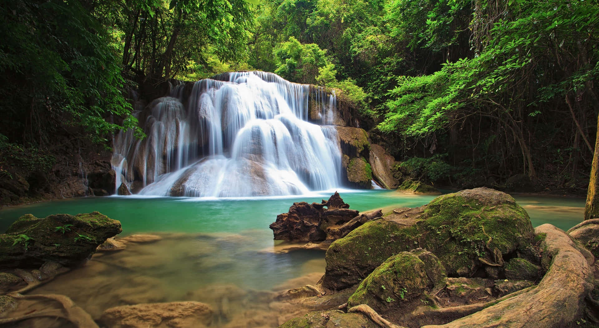 Huai Mae Khamin Waterfall Desktop