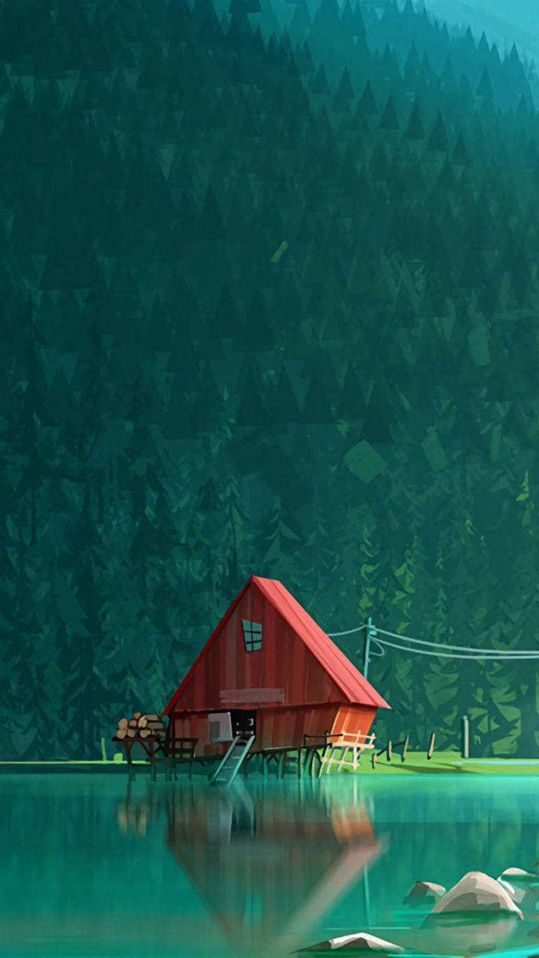 Huawei Honor Artwork House In The Woods Background