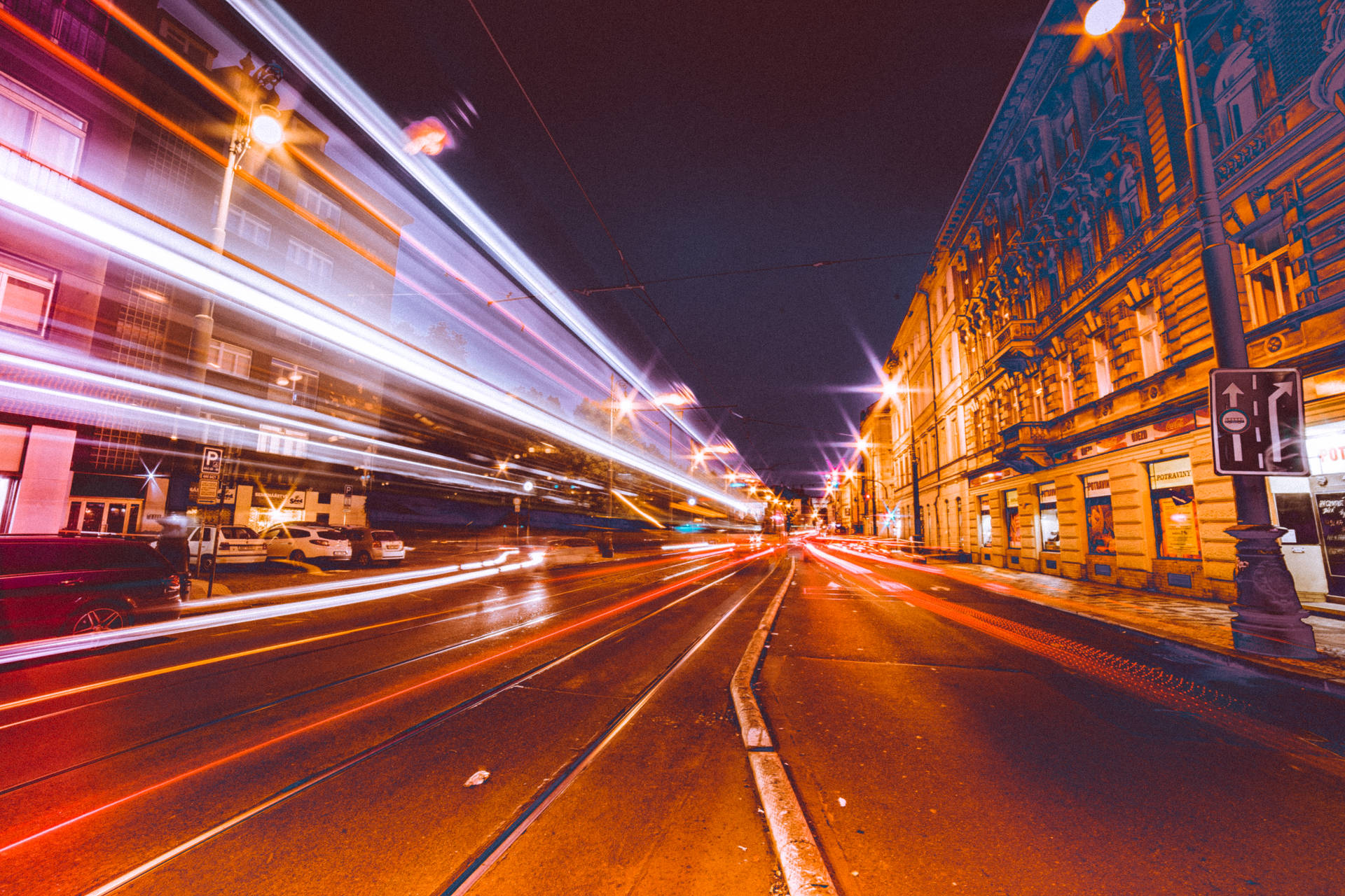 Huawei Honor Busy Street Lights Background