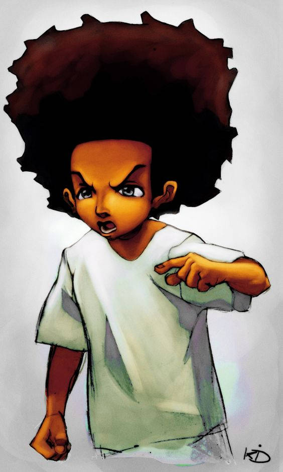 Huey Freeman Afro Hair Background