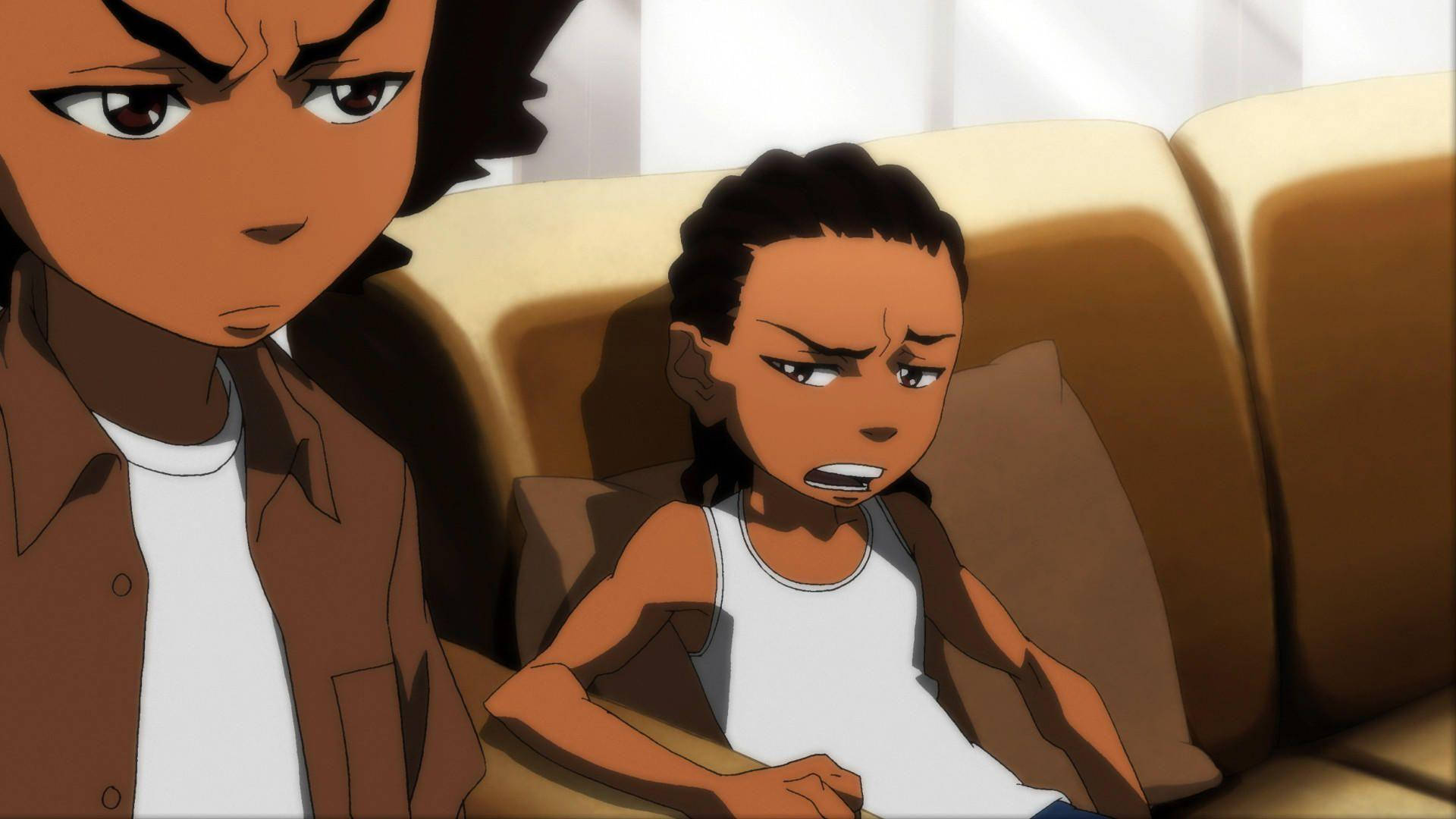 Huey Freeman And Riley On Couch