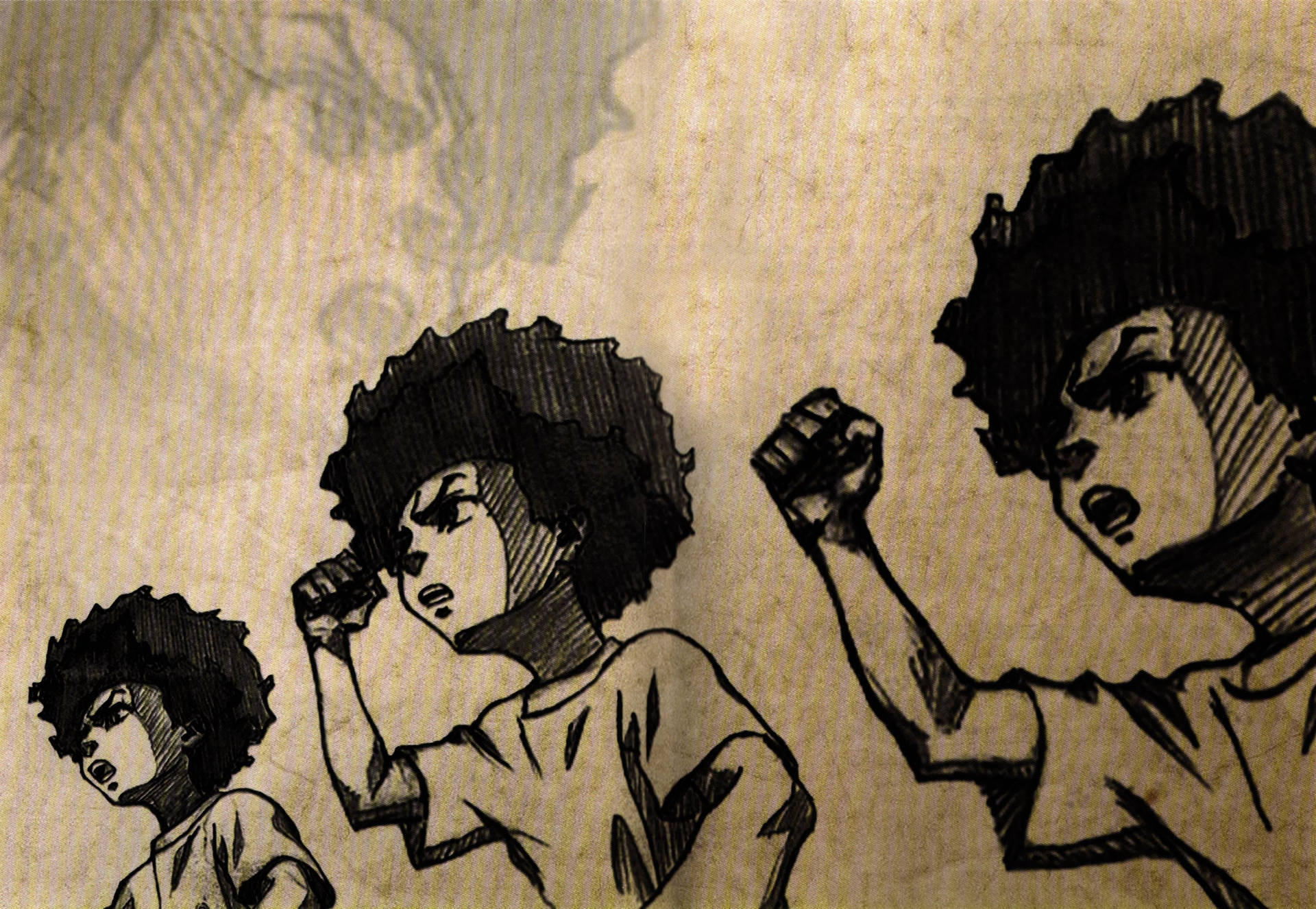 Huey Raising Fist Boondocks Hd Background