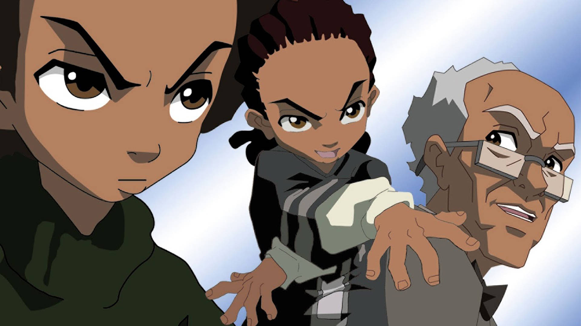 Huey, Riley, And Robert Freeman Boondocks Hd Background